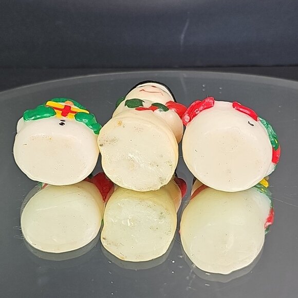Vintage Christmas Decoration Wax Snowman Candles Set Of 3pcs Taiwan Unlit - Picture 7 of 7
